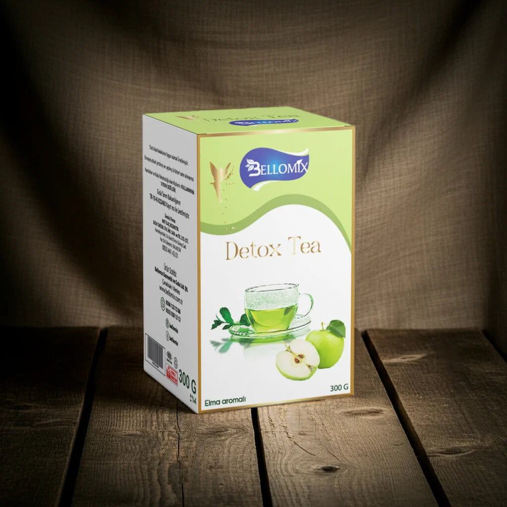 Bellomix Detox Tee Apfel – 300g Kräuterpulver für Fettverbrennung und Hautschönheit