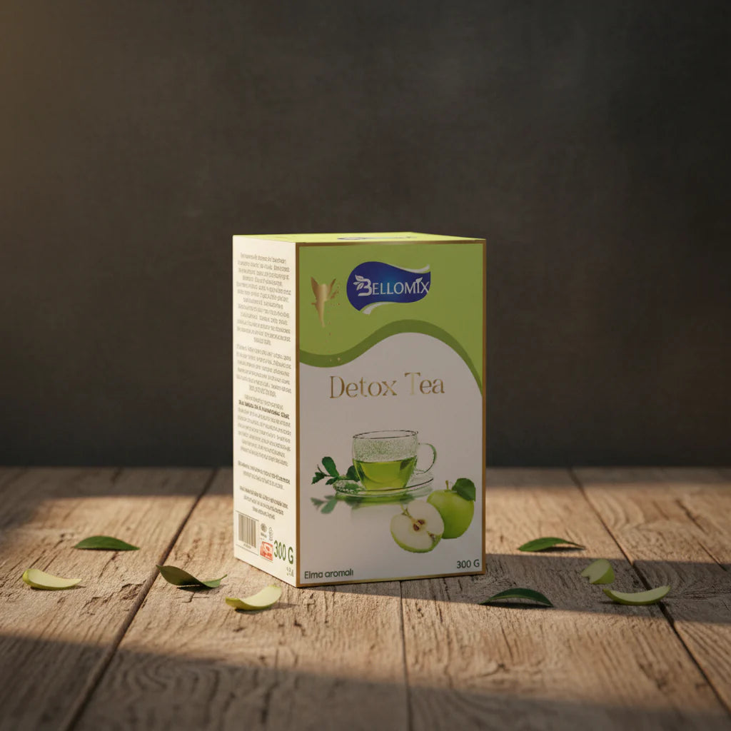 Bellomix Detox Tee Apfel – 300g Kräuterpulver für Fettverbrennung und Hautschönheit