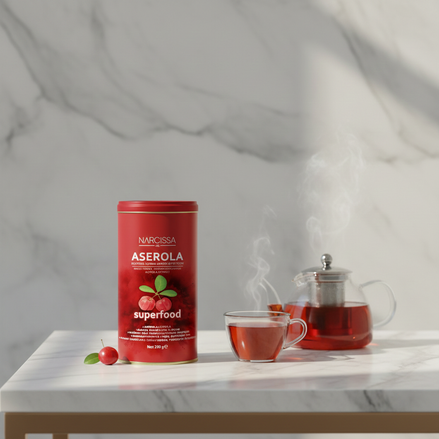 Narcissa Acerola – Kräuterpulver mit Acerola, Camu Camu & Grünem Tee